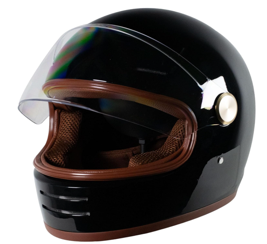 Casco Norma DOT Vintage! - Loyoriwy Negro y Blanco